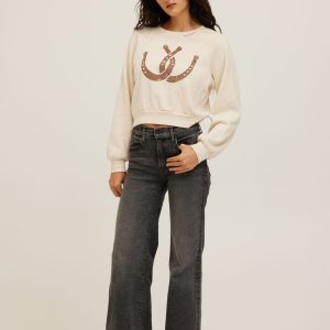 Double Horseshoes Shrunken Sweatshirt - Image 1