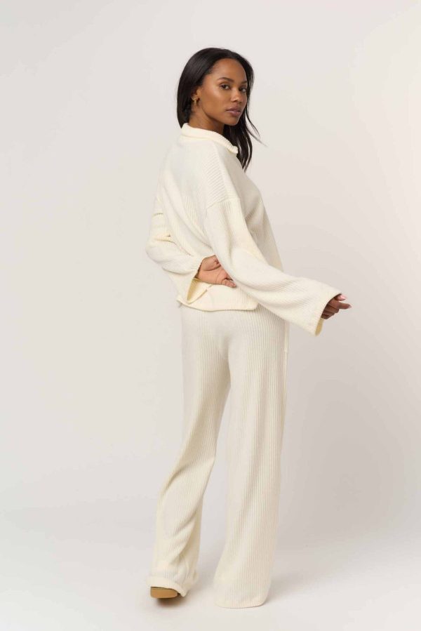 Shea Brushed Rib Wide Leg Pant