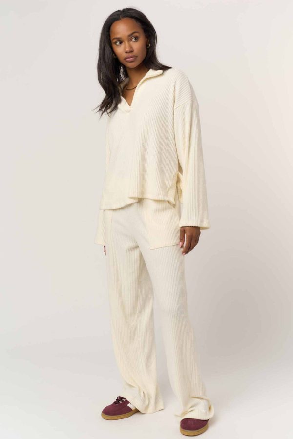 Shea Brushed Rib Wide Leg Pant