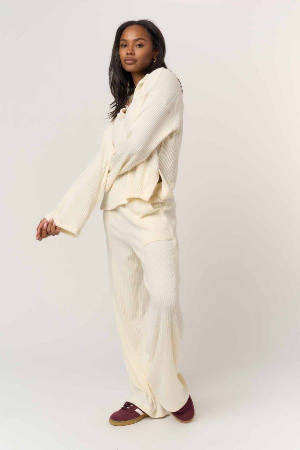 Shea Brushed Rib Wide Leg Pant