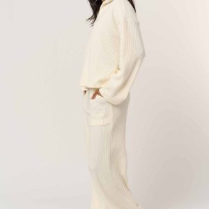 Shea Brushed Rib Wide Leg Pant - Image 4