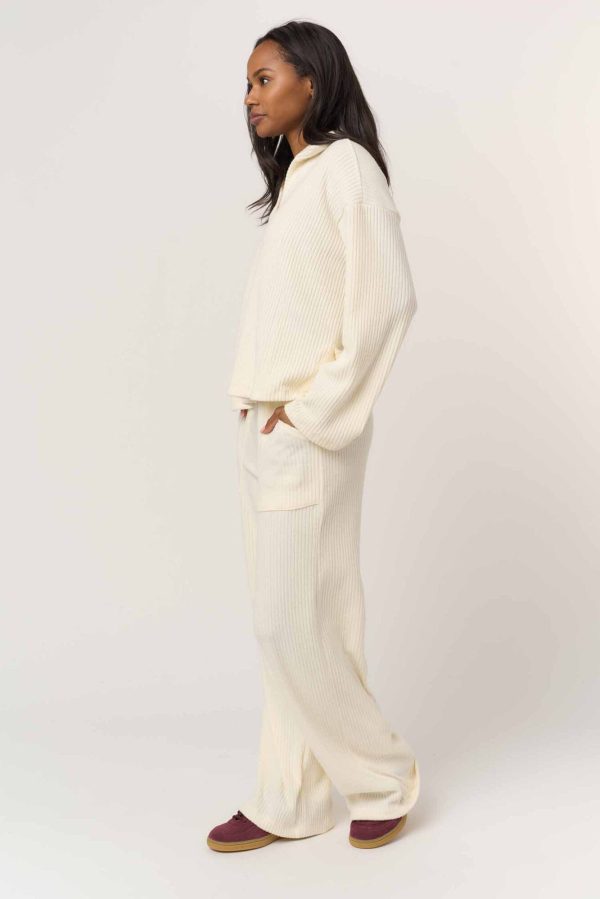 Shea Brushed Rib Wide Leg Pant
