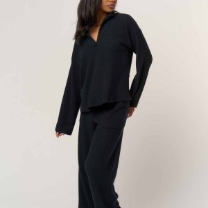 Shea Brushed Rib Collared Pullover - Image 3