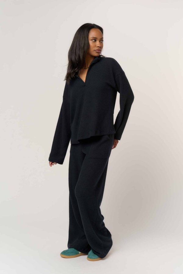 Shea Brushed Rib Wide Leg Pant