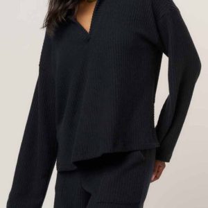 Shea Brushed Rib Collared Pullover - Image 1