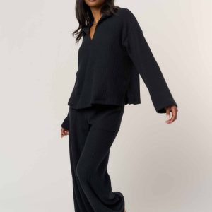 Shea Brushed Rib Collared Pullover - Image 2