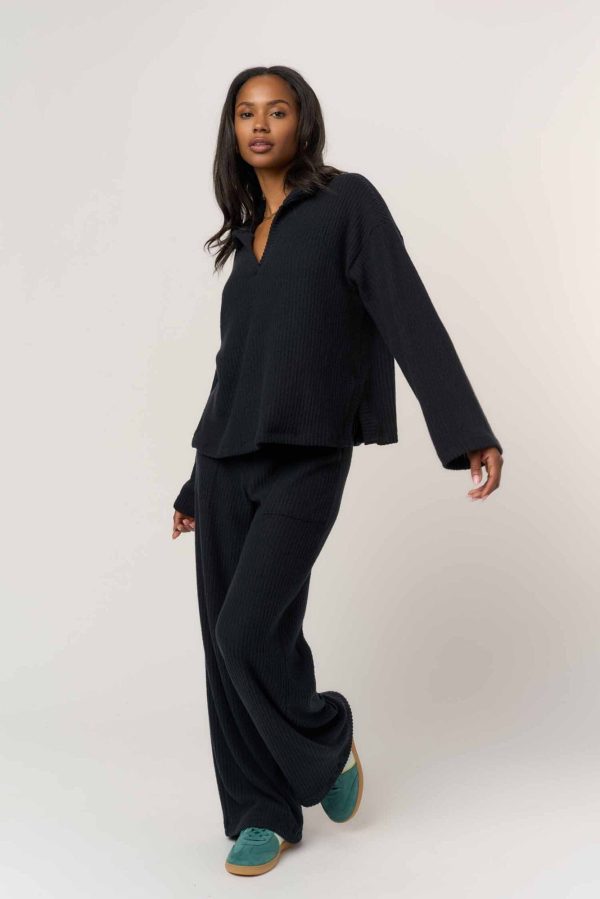 Shea Brushed Rib Collared Pullover
