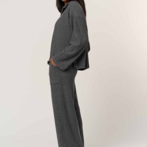 Shea Brushed Rib Wide Leg Pant - Image 3