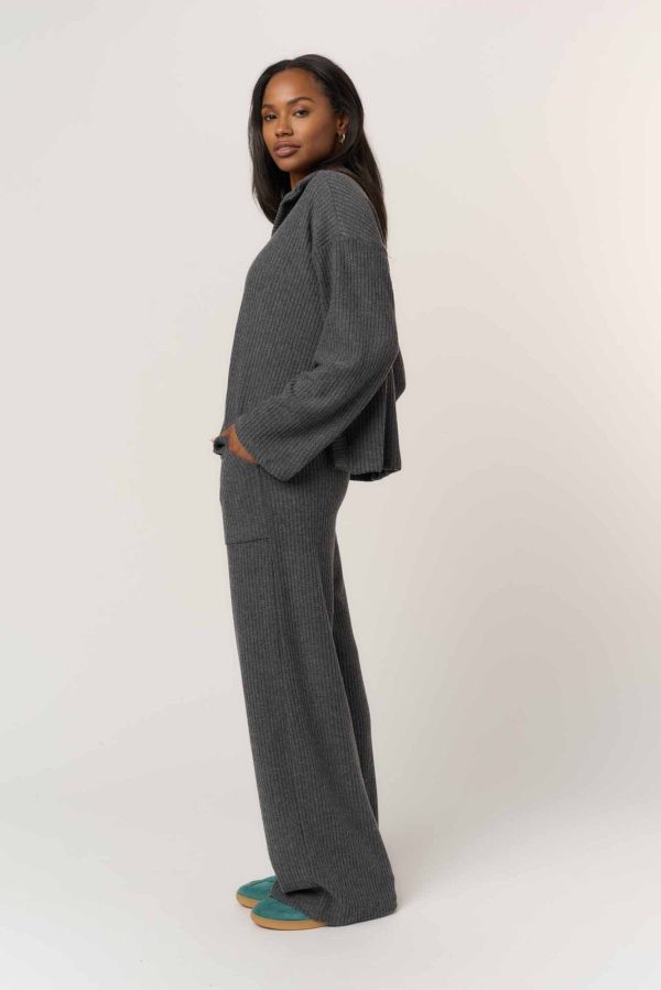 Shea Brushed Rib Wide Leg Pant