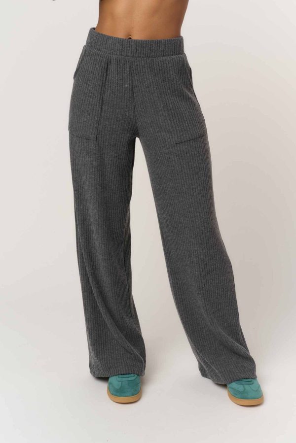Shea Brushed Rib Wide Leg Pant