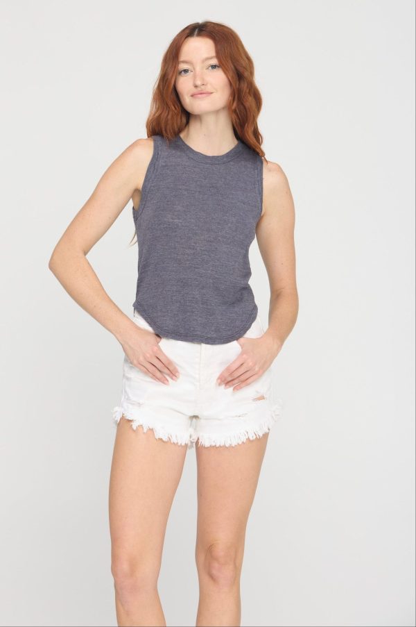 Libra Textured Rib Ringer Tank