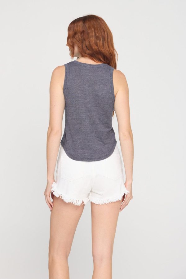 Libra Textured Rib Ringer Tank