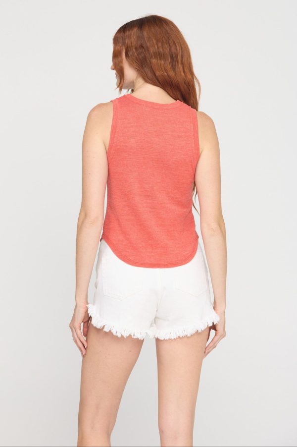 Libra Textured Rib Ringer Tank