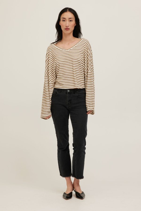 Ren Stripe V-Neck Long Sleeve