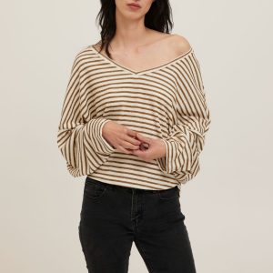 Ren Stripe V-Neck Long Sleeve - Image 2