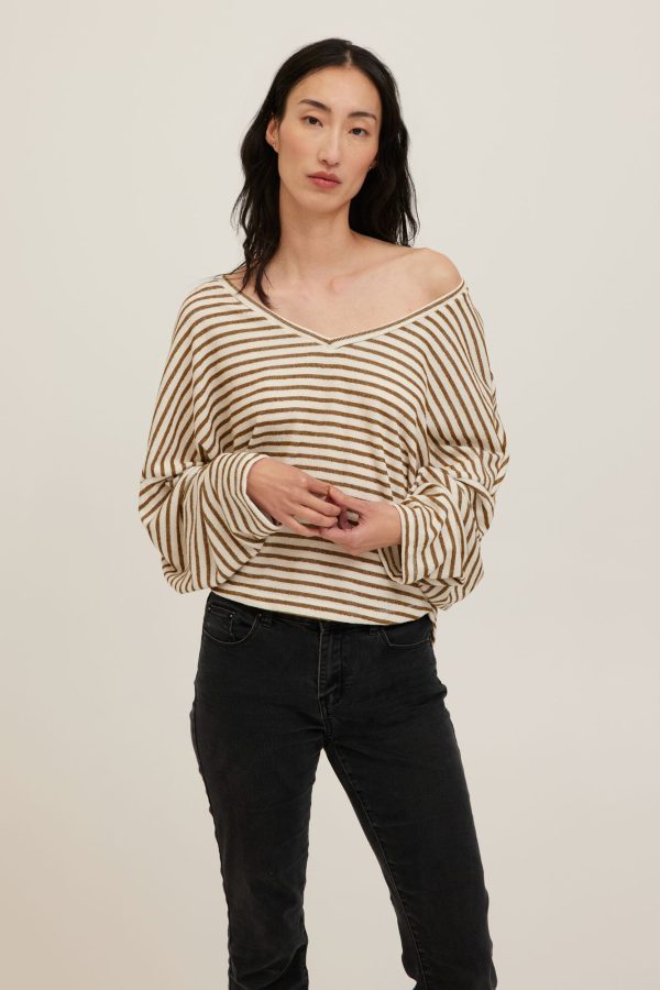 Ren Stripe V-Neck Long Sleeve