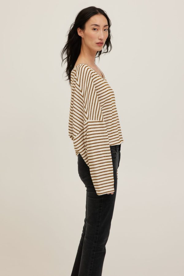 Ren Stripe V-Neck Long Sleeve