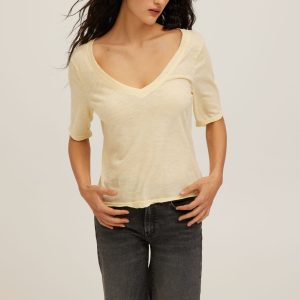 Jude V-Neck Elbow Sleeve Tee - Image 2