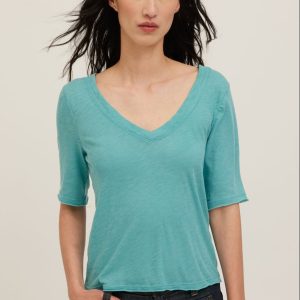 Jude V-Neck Elbow Sleeve Tee - Image 1
