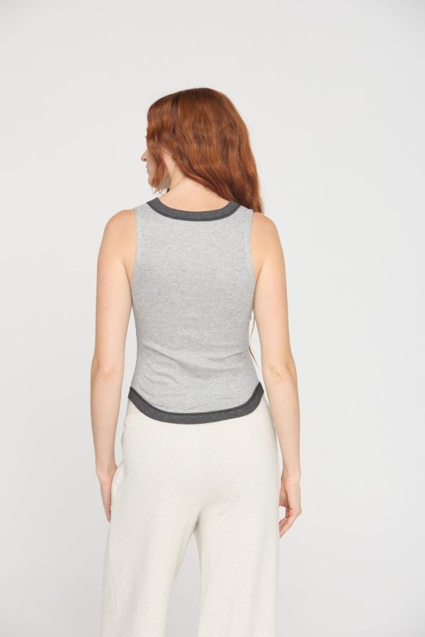 Marine Color Blocked Rib Tank