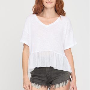 Caracas Mesh Mixed Textured V-Neck Tee - Image 6