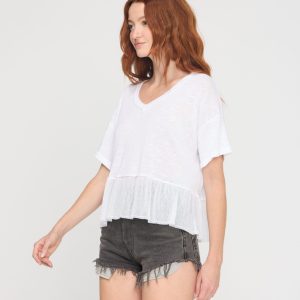 Caracas Mesh Mixed Textured V-Neck Tee - Image 5