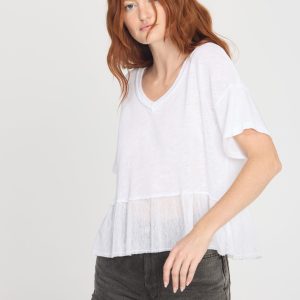 Caracas Mesh Mixed Textured V-Neck Tee - Image 3