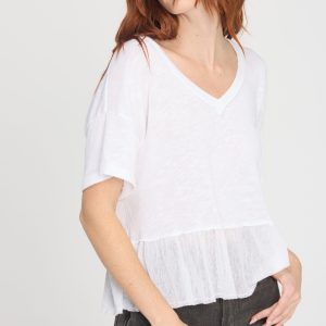 Caracas Mesh Mixed Textured V-Neck Tee - Image 2