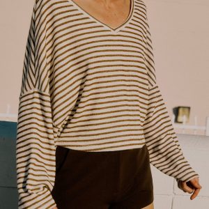 Ren Stripe V-Neck Long Sleeve - Image 3