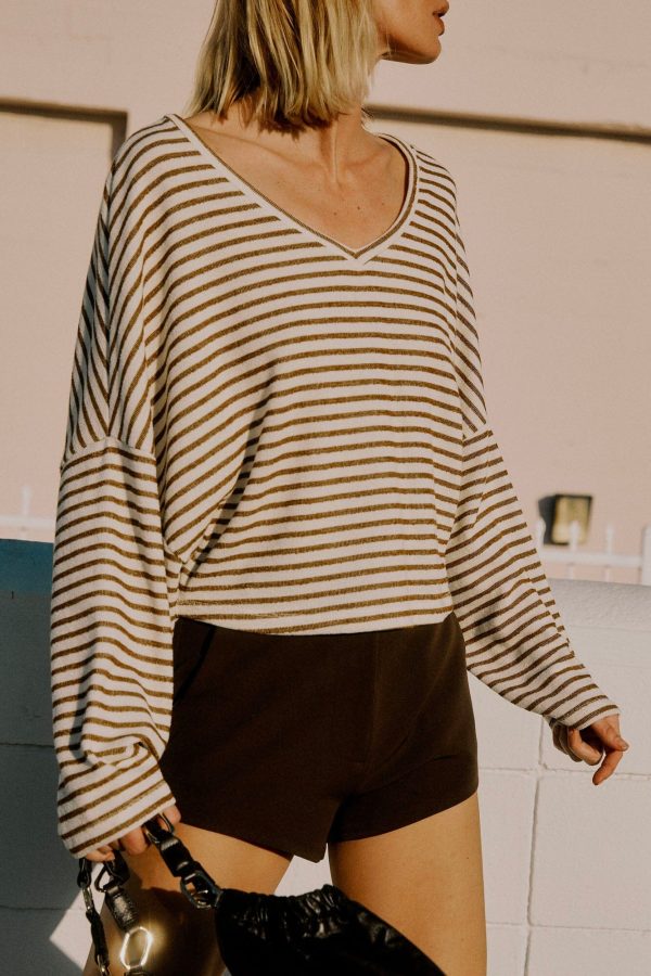Ren Stripe V-Neck Long Sleeve