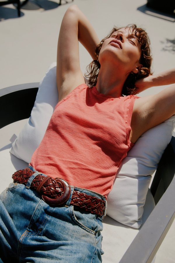 Libra Textured Rib Ringer Tank