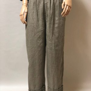 Ruched Bottom Crop Pant, Linen - Image 5