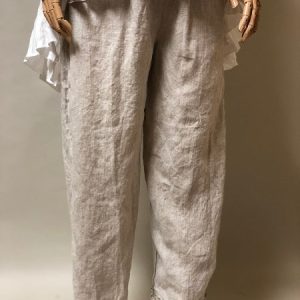Ruched Bottom Crop Pant, Linen - Image 6