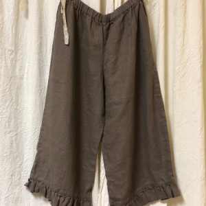 Ruffle Bottom Pant Crop Style, Linen - Image 6