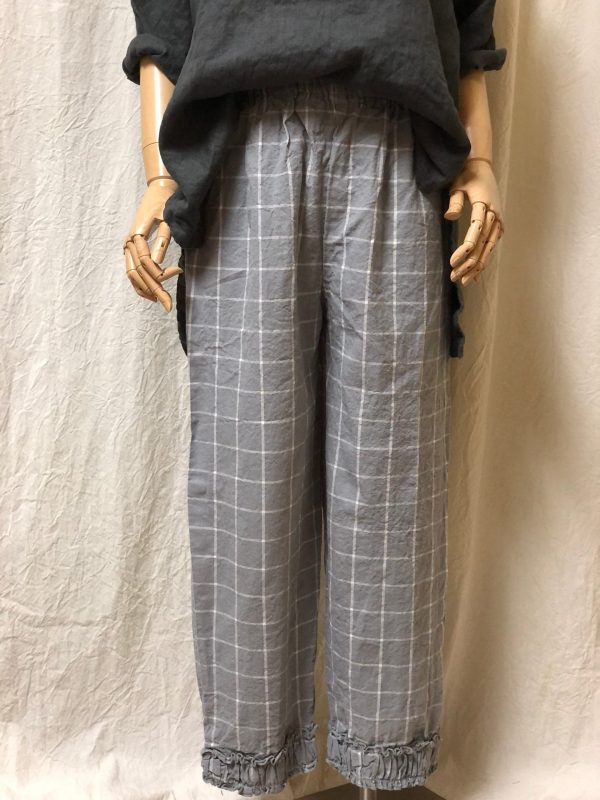 Ruched Bottom Crop Pant, Linen