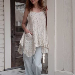 Ruched Bottom Crop Pant, Linen - Image 4