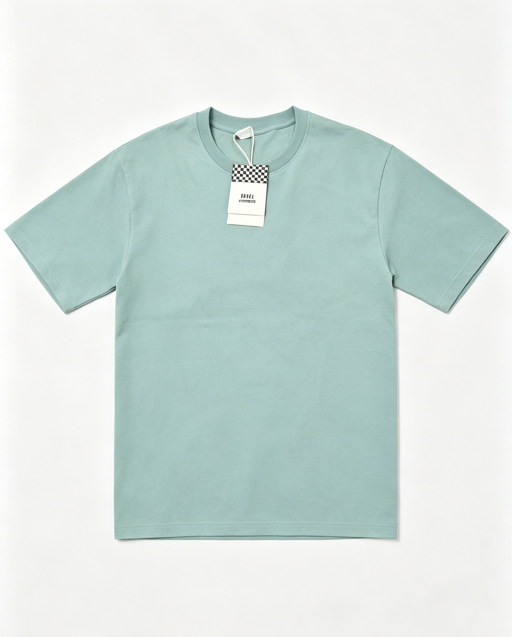 Men Mint Green Solid Crew Neck Soft Cotton Short Sleeve Tee - Image 1